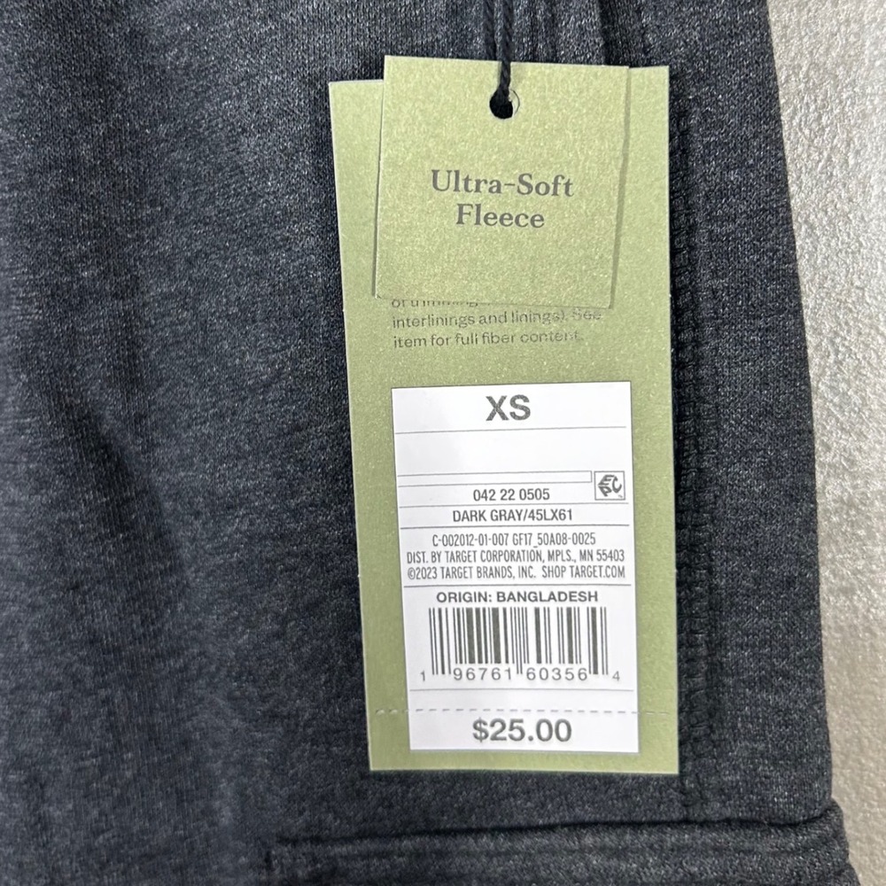 Goodfellow & Co‎ Mens Dark Gray Ultra Soft Fleece Cargo Jogger Pants Size XS NWT - Picture 5 of 11